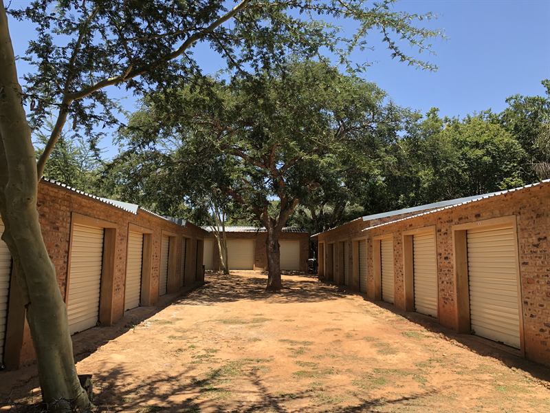 Avenue of storage garages at PTA Storage